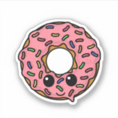Donut met roze glazuur en sprinkles sticker (Voorkant)