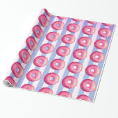 Donut met roze vorst en springen cadeaupapier (Uitgerold)