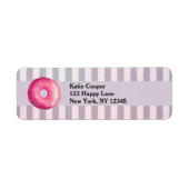 Donut met roze vorst en springen etiket (Voorkant)