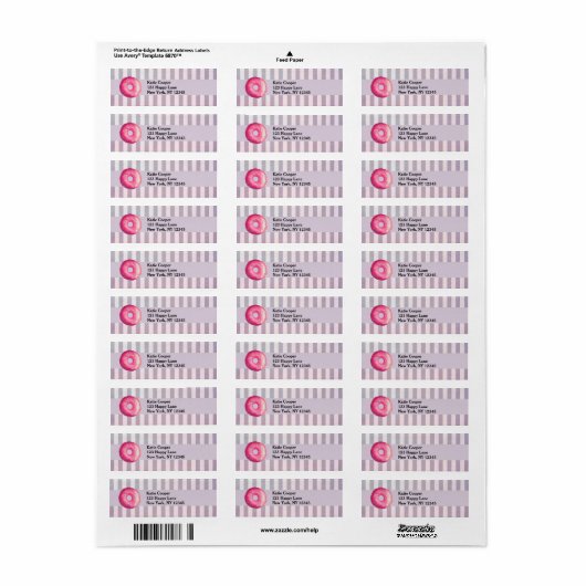 Donut met roze vorst en springen etiket (Full Sheet)