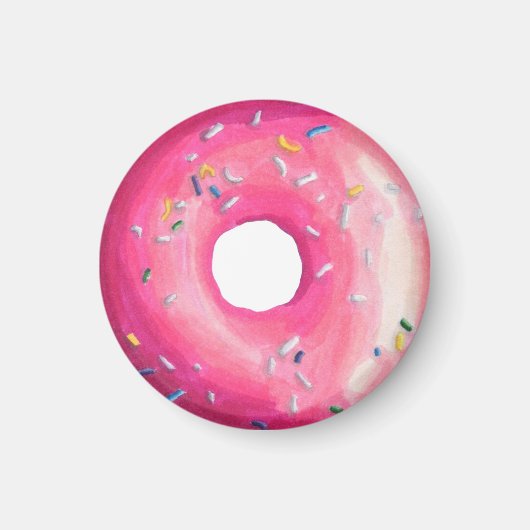 Donut met roze vorst en springen magneet (Voorkant)