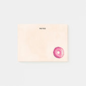 Donut met roze vorst en springen post-it® notes (Voorkant)
