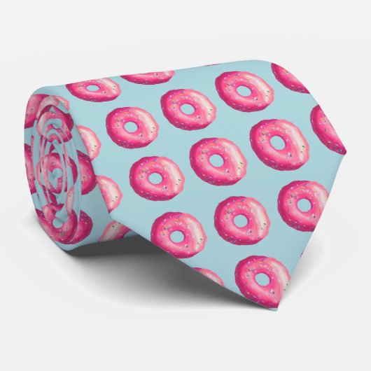 Donut met roze vorst en springen stropdas (Opgerold)
