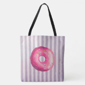 Donut met roze vorst en springen tote bag (Voorkant)