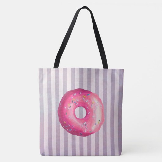Donut met roze vorst en springen tote bag (Voorkant)