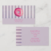 Donut met roze vorst en springen visitekaartje (Voorkant / Achterkant)