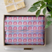 Donut met roze vorst en sproeiers op strips tissuepapier (Geschenk)