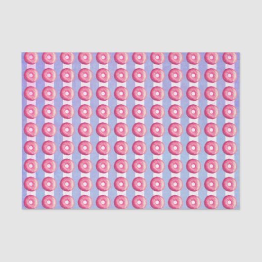 Donut met roze vorst en sproeiers op strips tissuepapier (Voorkant)