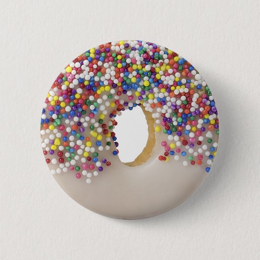 donut met spikkels ronde button 5,7 cm (Voorkant)