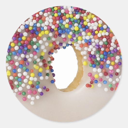 donut met spikkels ronde sticker (Voorkant)