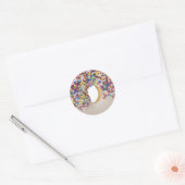 donut met spikkels ronde sticker (Envelop)