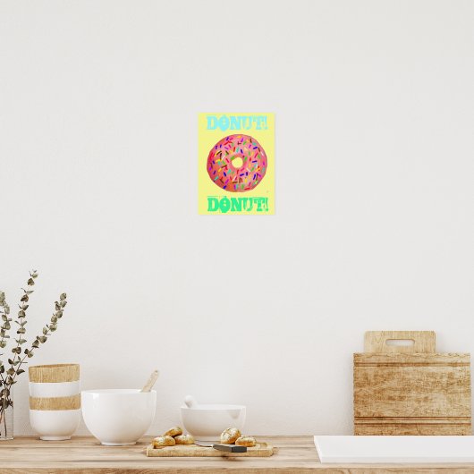 Donut met sprinkhaan poster (Keuken)