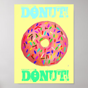 Donut met sprinkhaan poster