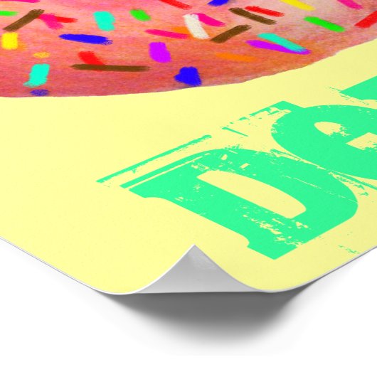 Donut met sprinkhaan poster (Hoek)