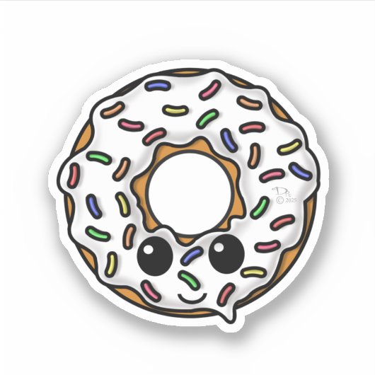 Donut met Sprinkles Sticker (Voorkant)