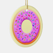 Donut met sprinttekening keramisch ornament (Rechts)