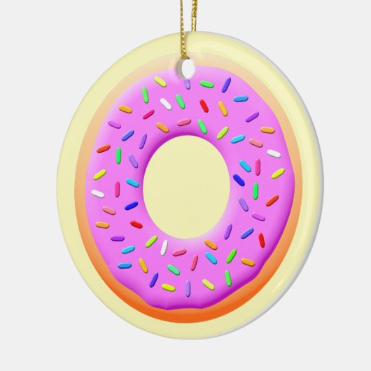 Donut met sprinttekening keramisch ornament (Links)
