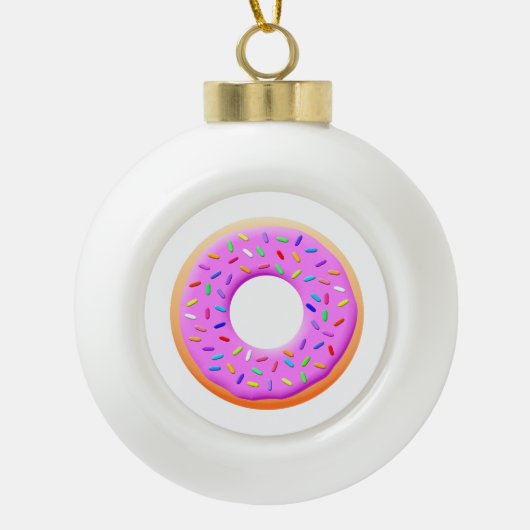 Donut met sprinttekening keramische bal ornament (Voorkant)