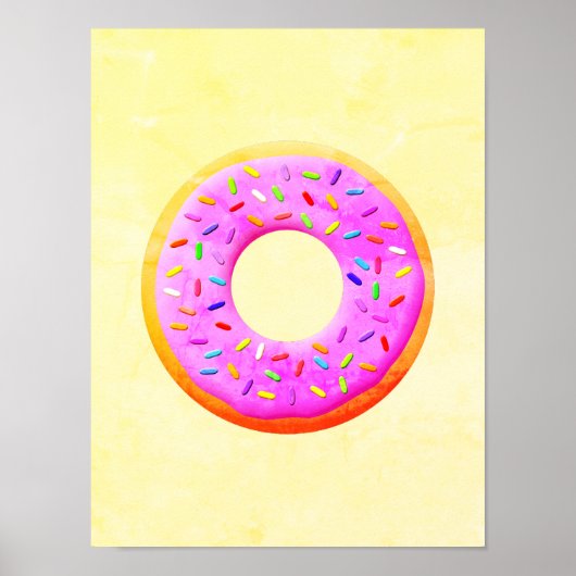 Donut met sprinttekening poster (Voorkant)