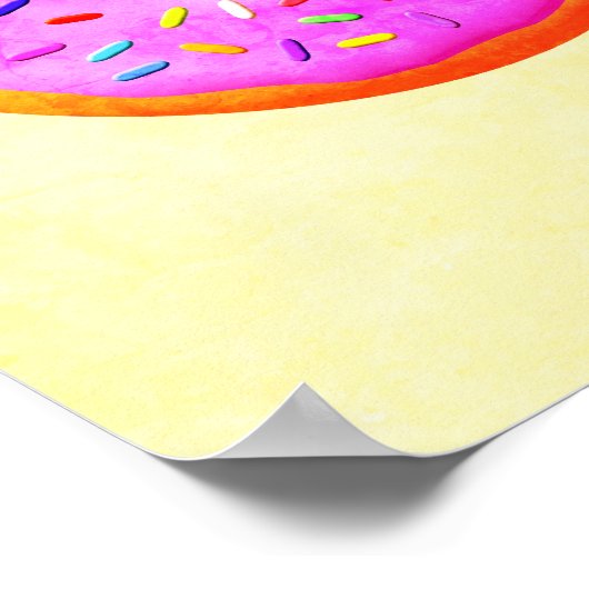 Donut met sprinttekening poster (Hoek)