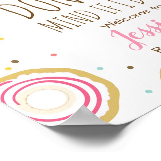 Donut Mind If I Do Welkomstbord Bruidsfeest Poster (Hoek)