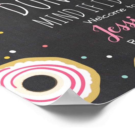 Donut Mind If I Do Welkomstbord Bruidsfeest Poster (Hoek)