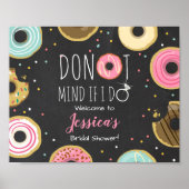 Donut Mind If I Do Welkomstbord Bruidsfeest Poster (Voorkant)