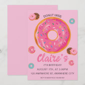 Donut Miss Birthday Party Uitnodiging (Voorkant / Achterkant)