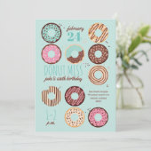 Donut Miss Boy's Donut Verjaardagsfeestje Uitnodig Kaart (Staand voorkant)