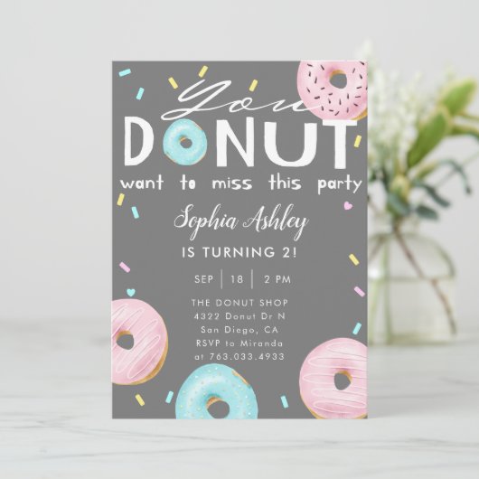 Donut Miss Deze feestdag Kaart (Staand voorkant)