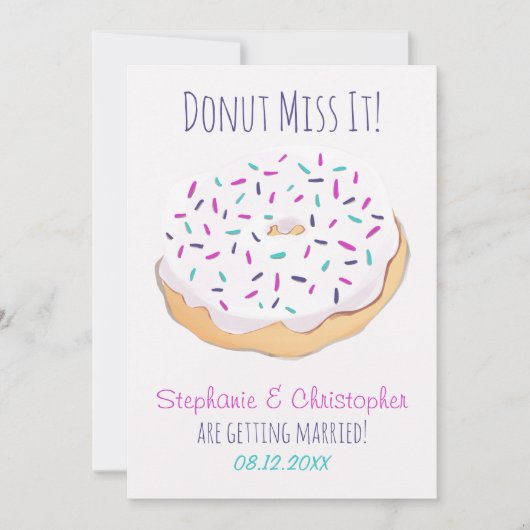 Donut Miss It Wedding Save The Date (Voorkant)