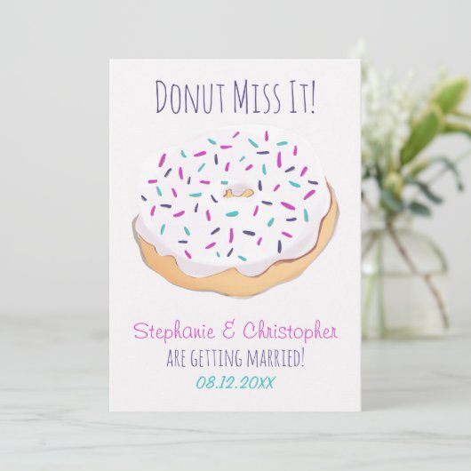 Donut Miss It Wedding Save The Date (Staand voorkant)