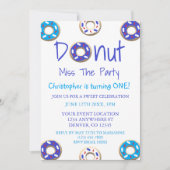 Donut Miss The Party 1st Birthday Kaart (Voorkant)