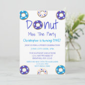 Donut Miss The Party 1st Birthday Kaart (Staand voorkant)