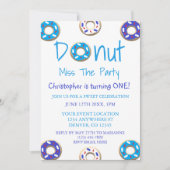 Donut Miss The Party 1st Birthday Kaart (Voorkant)