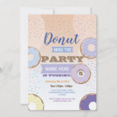 Donut Miss The Party Verjaardag Donut Blue Cake Kaart (Voorkant)