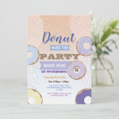 Donut Miss The Party Verjaardag Donut Blue Cake Kaart (Staand voorkant)