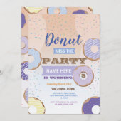 Donut Miss The Party Verjaardag Donut Blue Cake Kaart (Voorkant / Achterkant)