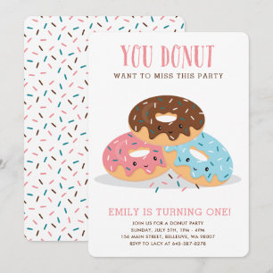 Donut Miss This Fun Verjaardagsfeestje uitnodiging