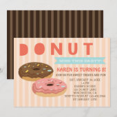 Donut missen dit feest - Donuts Party Invitation Kaart (Voorkant / Achterkant)
