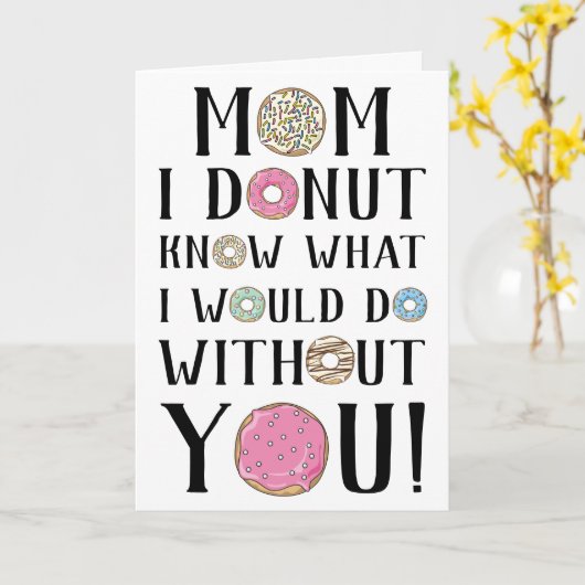 Donut Moederdag Kaart (Gele Bloem)