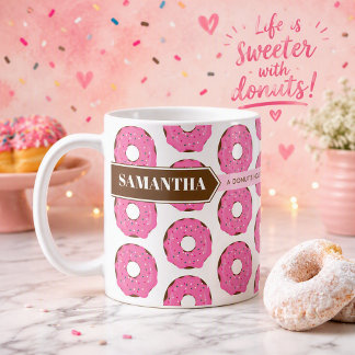 Donut mok met naam en citaat