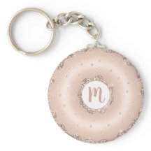 Donut monogram roos goud glitter script girly
