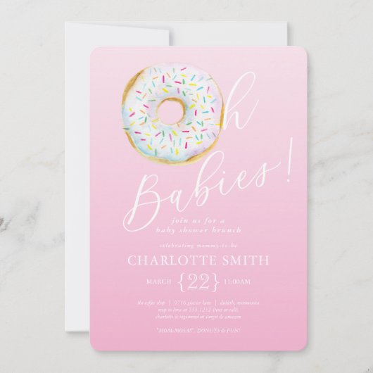 Donut Multiples Baby Shower Uitnodiging (Voorkant)