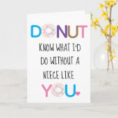 Donut Niece Valentijnsdag Kaart (Gele Bloem)