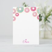 DONUT NOTITIE PAPIER schattige kleurrijke leraar b Kaart (Staand voorkant)