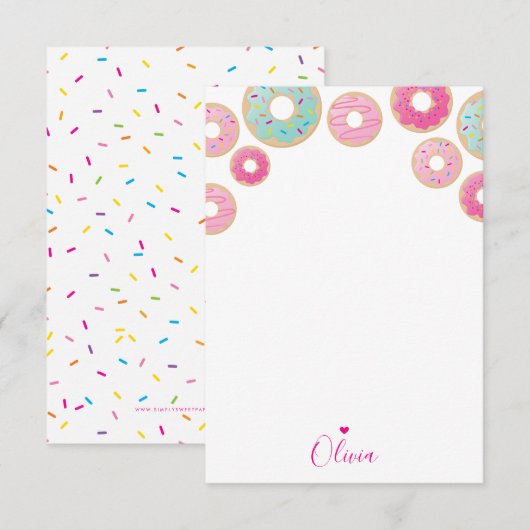 DONUT NOTITIE PAPIER schattige kleurrijke leraar b Kaart (Voorkant / Achterkant)