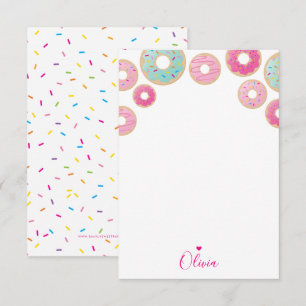 DONUT NOTITIE PAPIER schattige kleurrijke leraar b Kaart