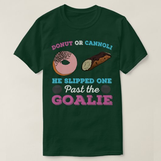 Donut of Cannoli Funny Gender openbaart zwangersch T-shirt (Design voorkant)