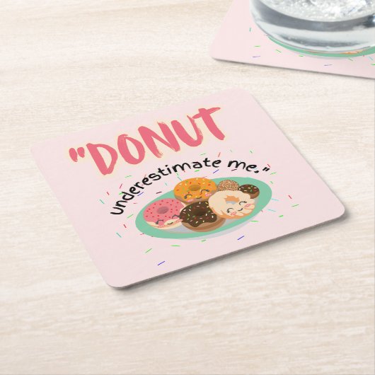 DONUT ONDER SCHATTING KARTONNEN ONDERZETTERS (Schuin)